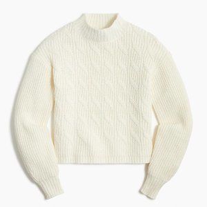 J. Crew Cotton-blend cable mockneck sweater NWT